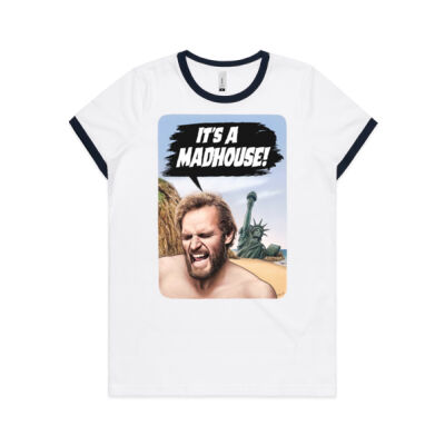 It's A Madhouse! - Womens AS Colour Ringer Tee 4053 Thumbnail