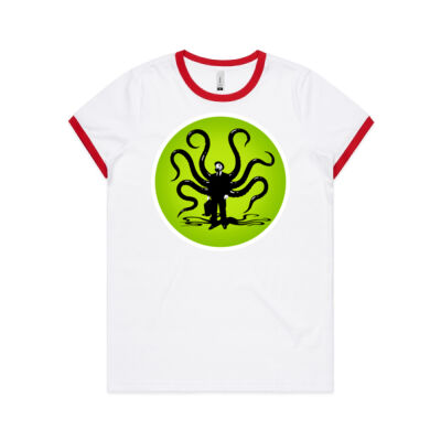 The 8 Arms of Highly Effective Cthulhu - Womens AS Colour Ringer Tee 4053 Thumbnail