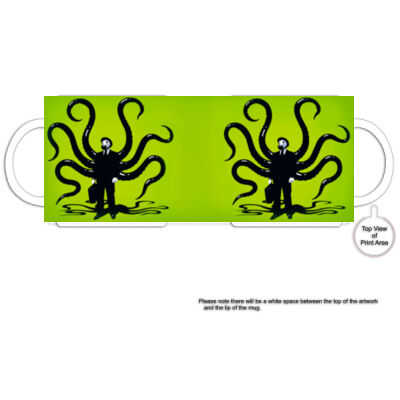 The 8 Arms of Highly Effective Cthulhu - Black Rim Ceramic Mug Thumbnail