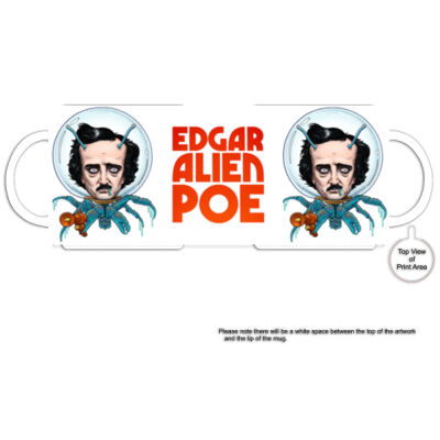 Edgar Alien Poe - Black Rim Ceramic Mug Thumbnail
