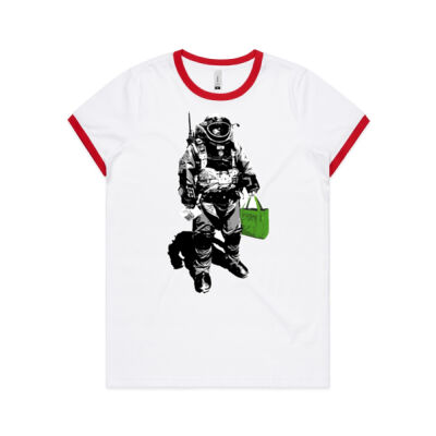 Need Anything From The Shops? - Womens AS Colour Ringer Tee 4053 Thumbnail